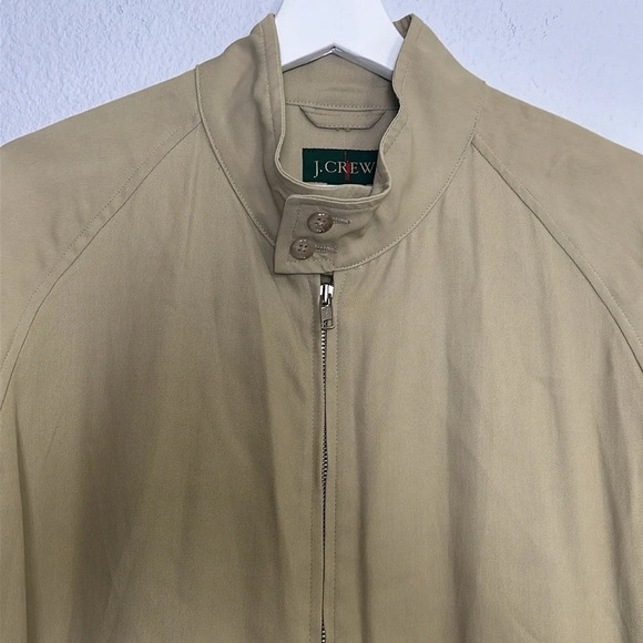 J Crew Vintage Oarsman Grn Tag Men’s Tan Zip Up Jacket Rayon Cotton Size Medium - Picture 3 of 12